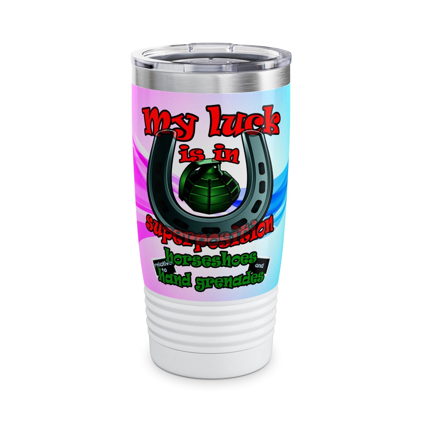 my luck - Ringneck Tumbler, 20oz (light blue-pink wave)