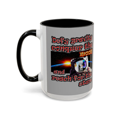 defy conquer reach - Accent Mug (light grey)