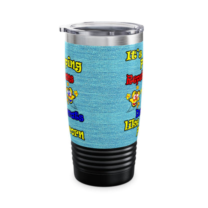 popping like popcorn - Ringneck Tumbler, 20oz (faded blue)