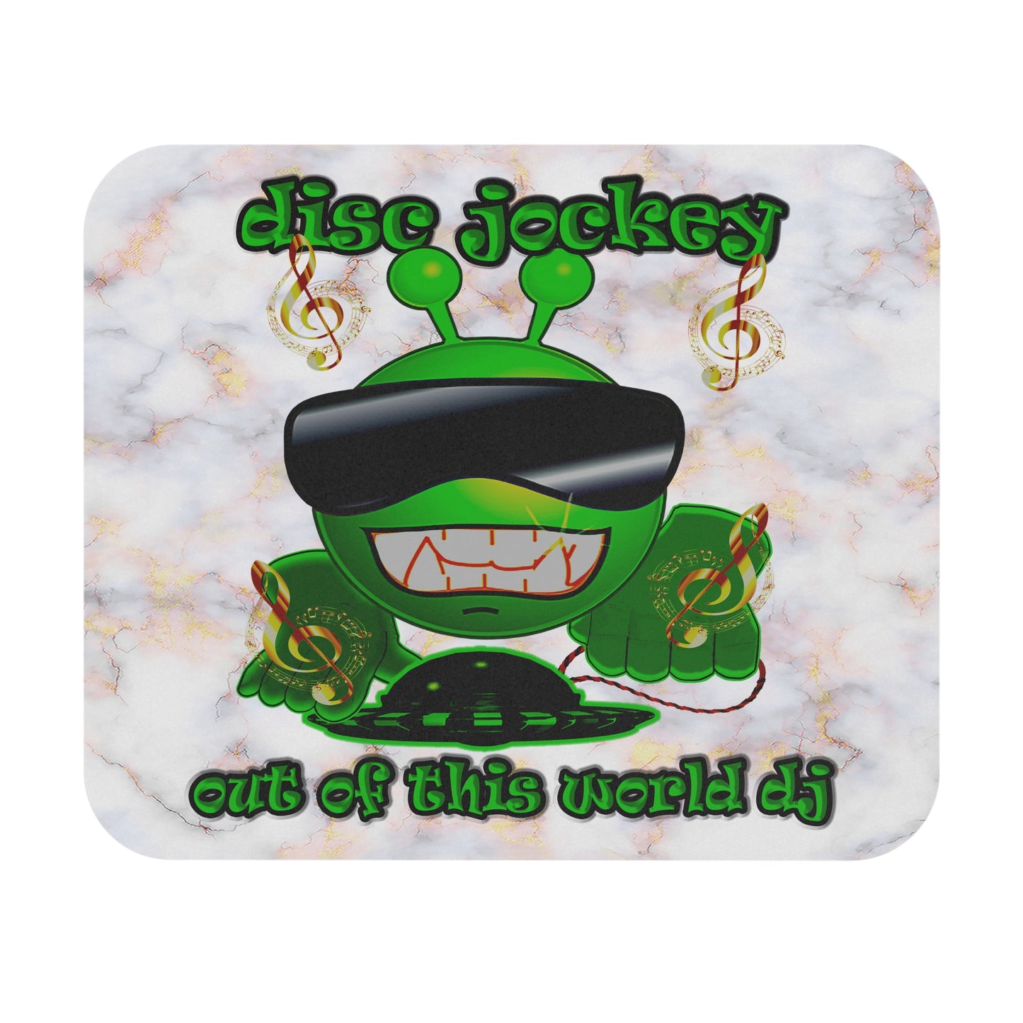 disc jockey - Mouse Pad (Rectangle) (white marble)