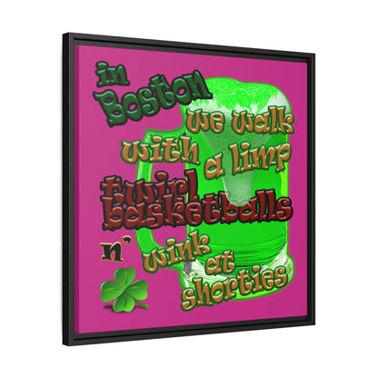 celtics logo - framed canvas art (pink)