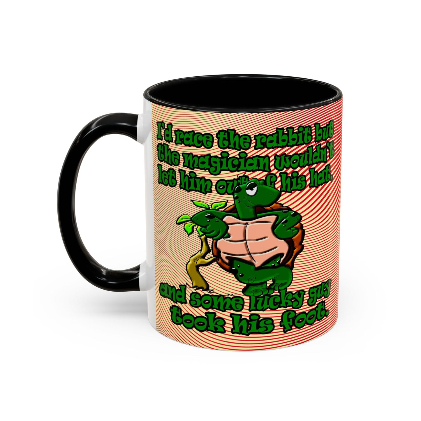 turtle race - Accent Mug (yellow-orange wave)