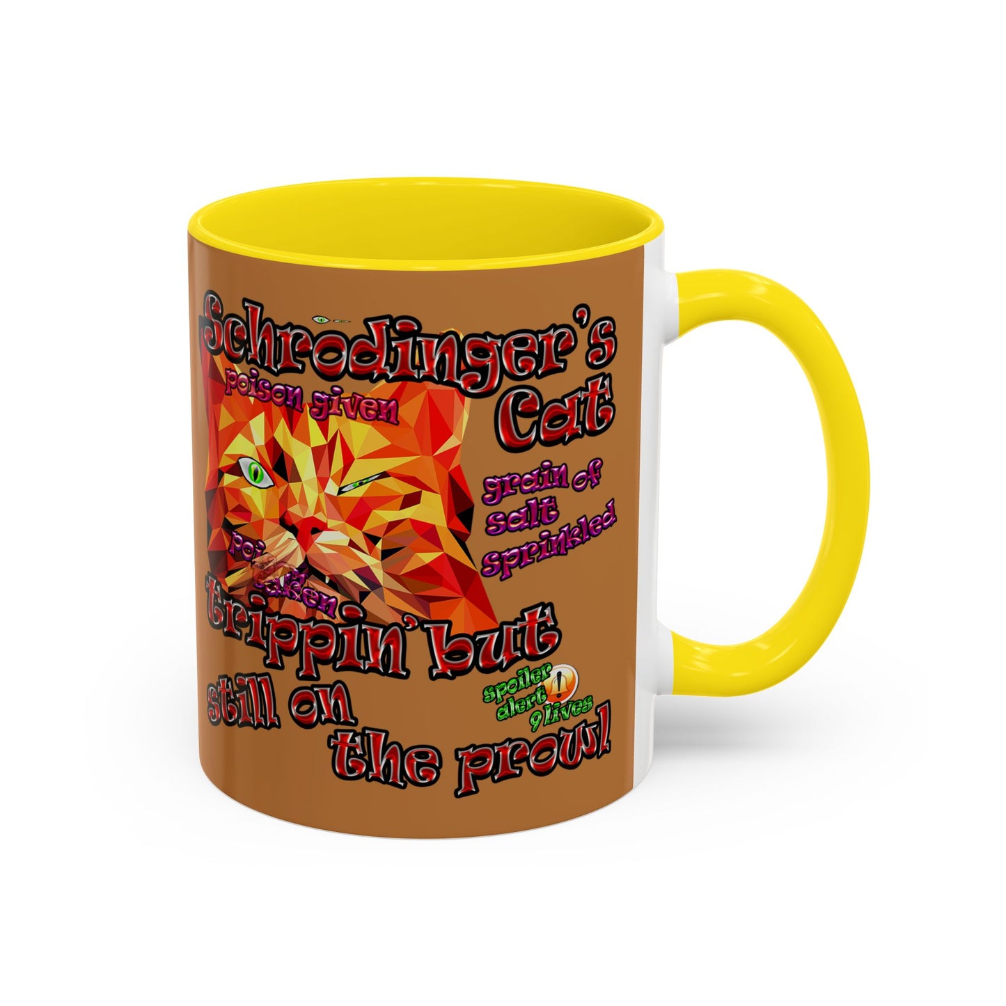 schrodinger's cat - Accent Mug (light brown)