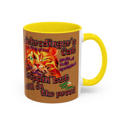 schrodinger's cat - Accent Mug (light brown)
