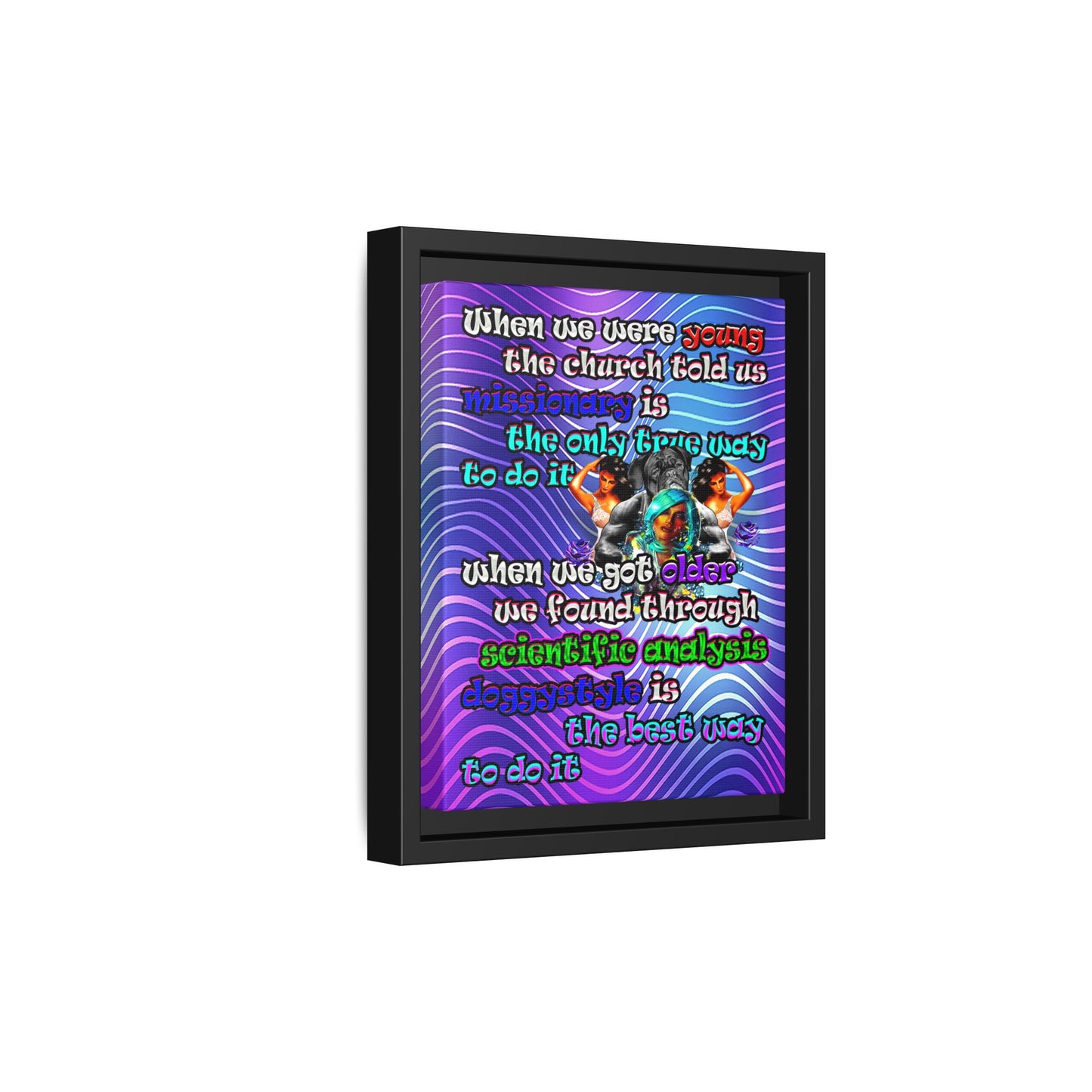 doggystyle - framed canvas art (purple wave)