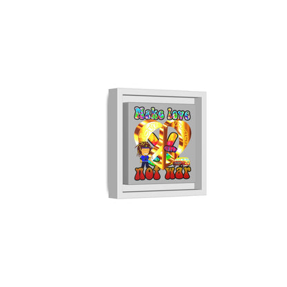 love peace - framed canvas art (light grey)