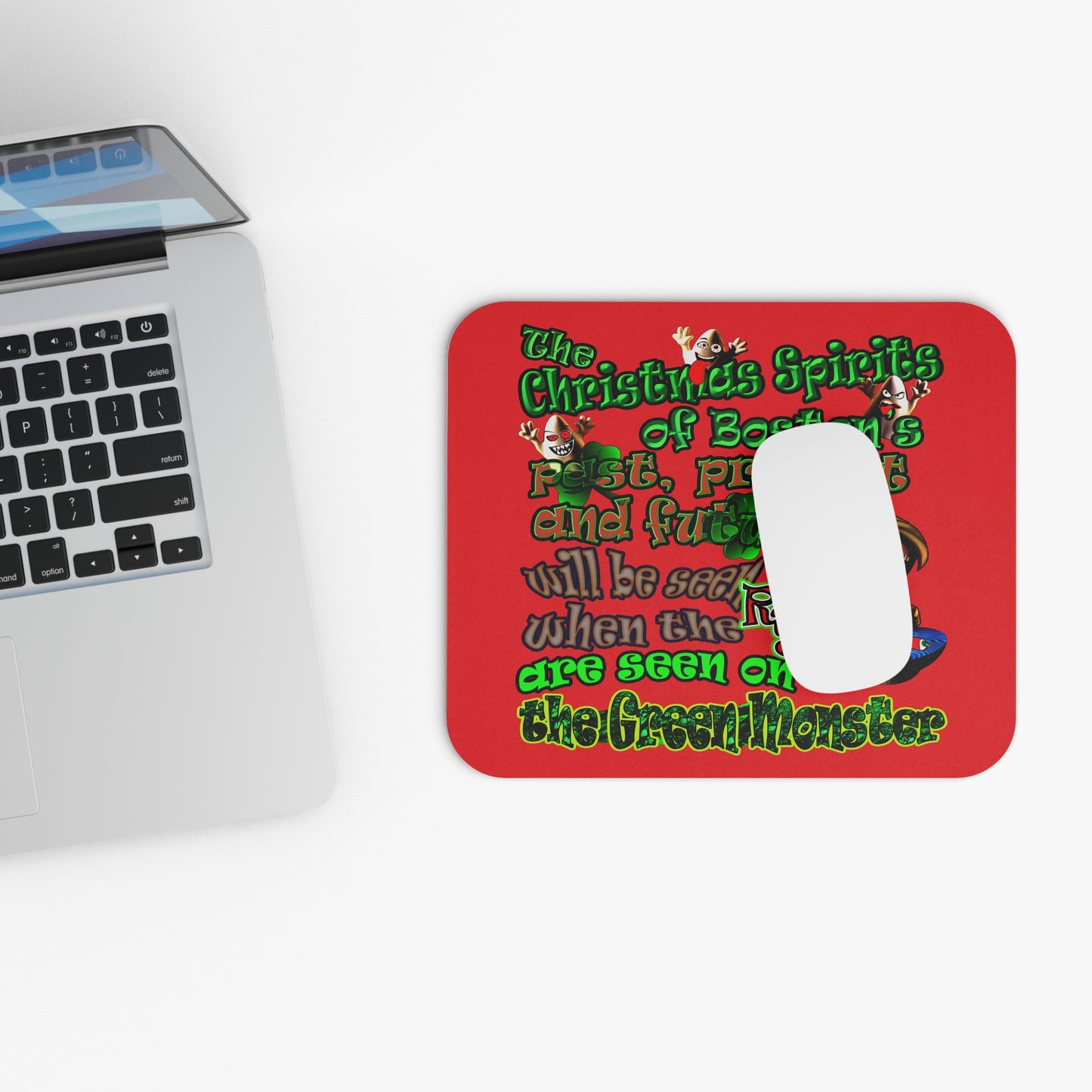 christmas spirits of boston - Mouse Pad (Rectangle) (red)