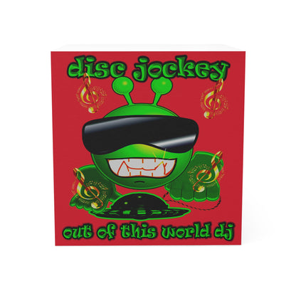 disc jockey - note cube (dark red)