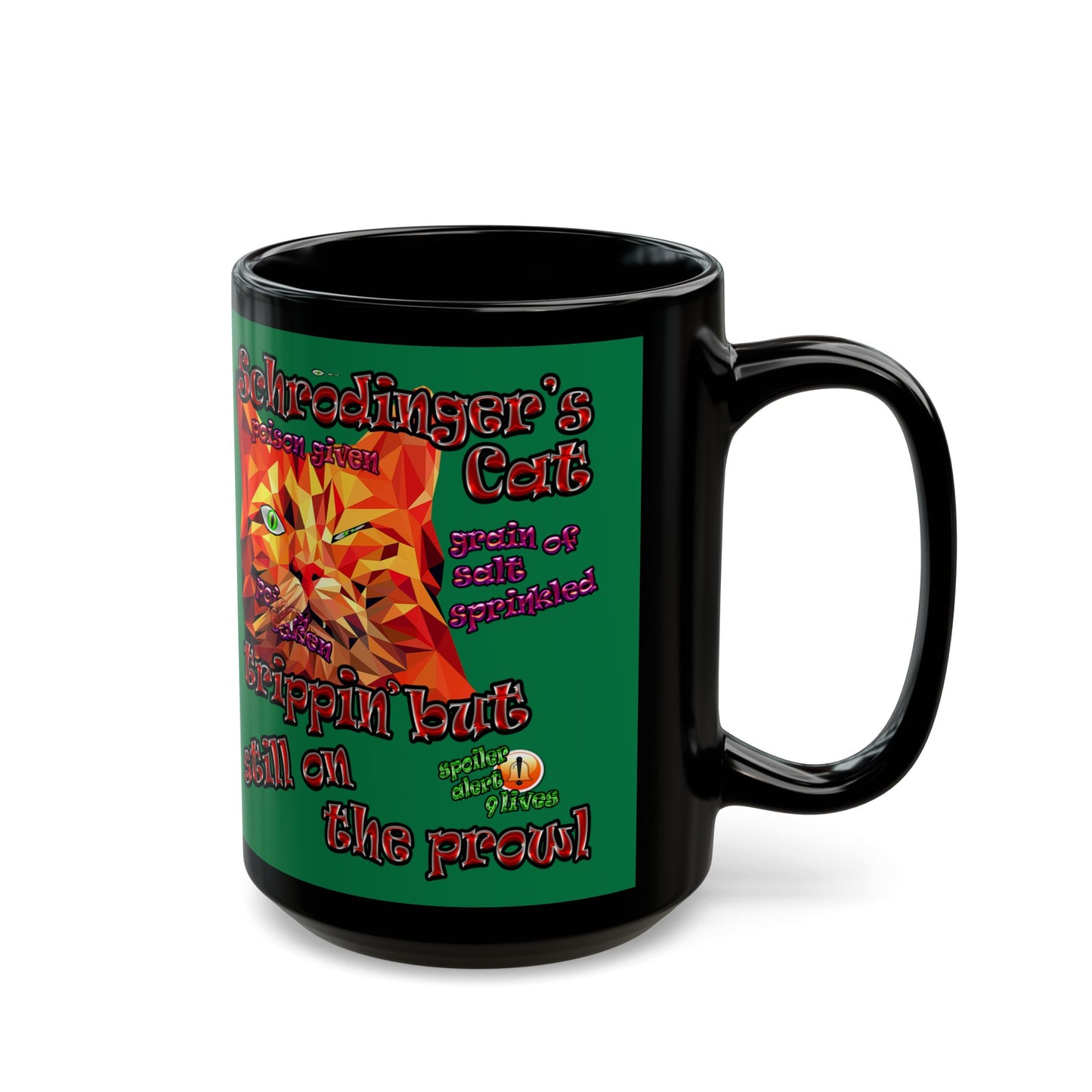 schrodinger's cat - Black Mug (dark green)