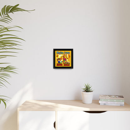 love peace - framed canvas art (yellow)