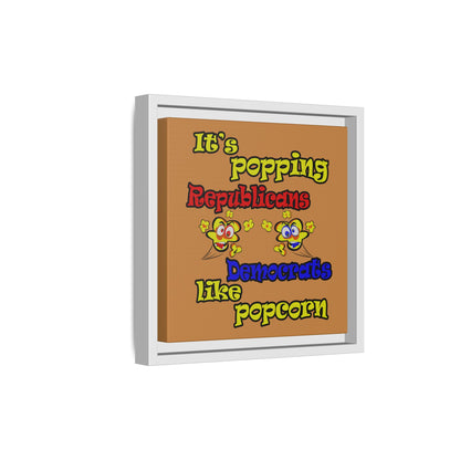 popping like popcorn - framed canvas art (light brown)