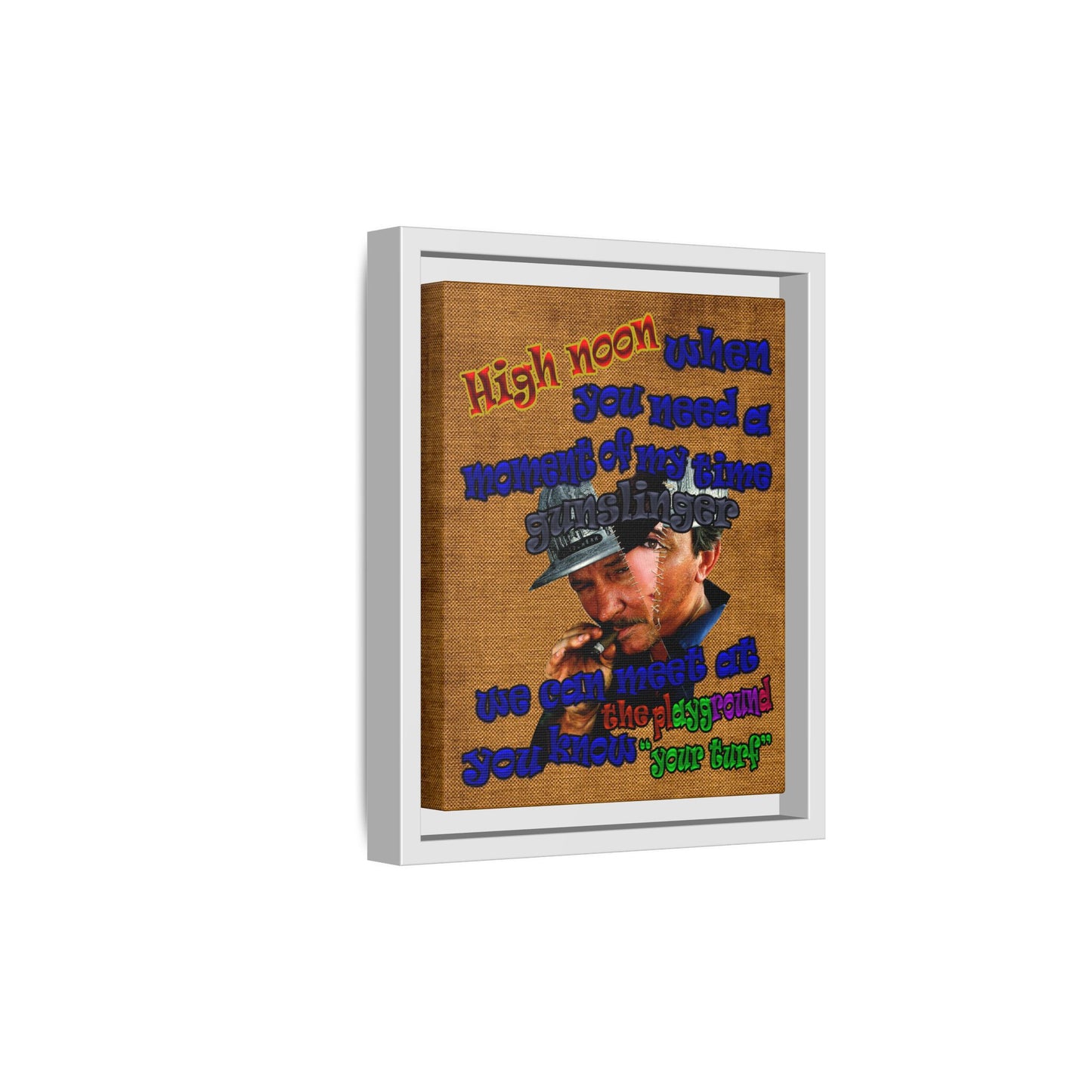 high noon - framed canvas art (brown papyrus)