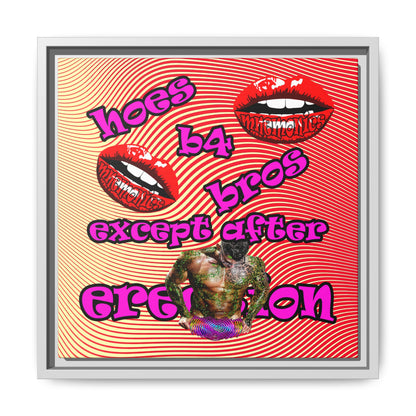 hoes b4 bros - framed canvas art (yellow-orange wave)