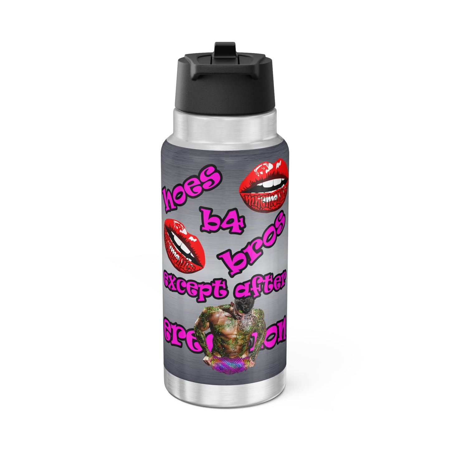 hoes b4 bros - Gator Tumbler, 32oz  (brushed nickel)