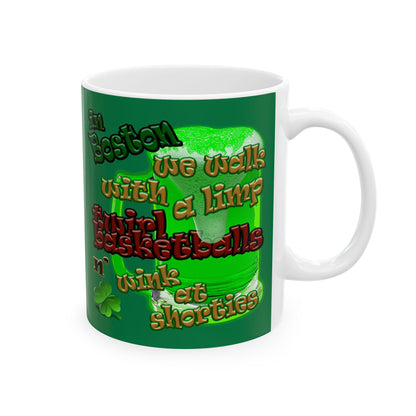 celtics logo - White Mug (dark green)