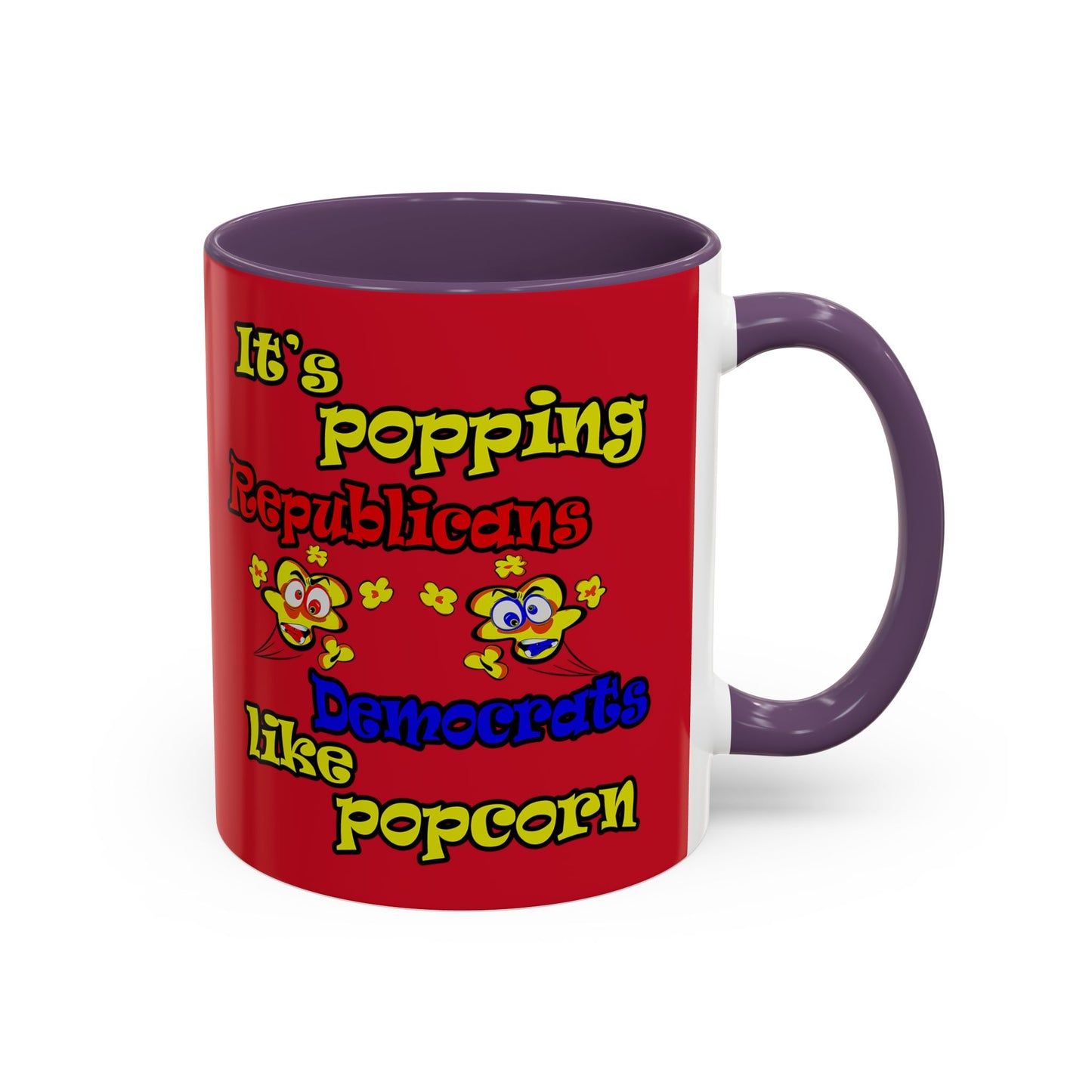 popping like popcorn - Accent Mug (dark red)