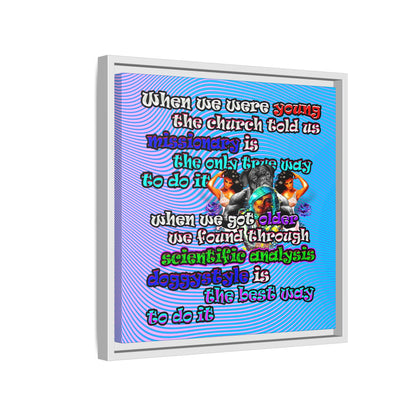 doggystyle - framed canvas art (light blue-purple wave)