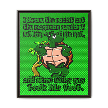 turtle race - framed canvas art (logo green)