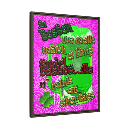 celtics logo - framed canvas art (pink swirl)
