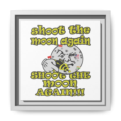 shoot the moon again - framed canvas art (white)
