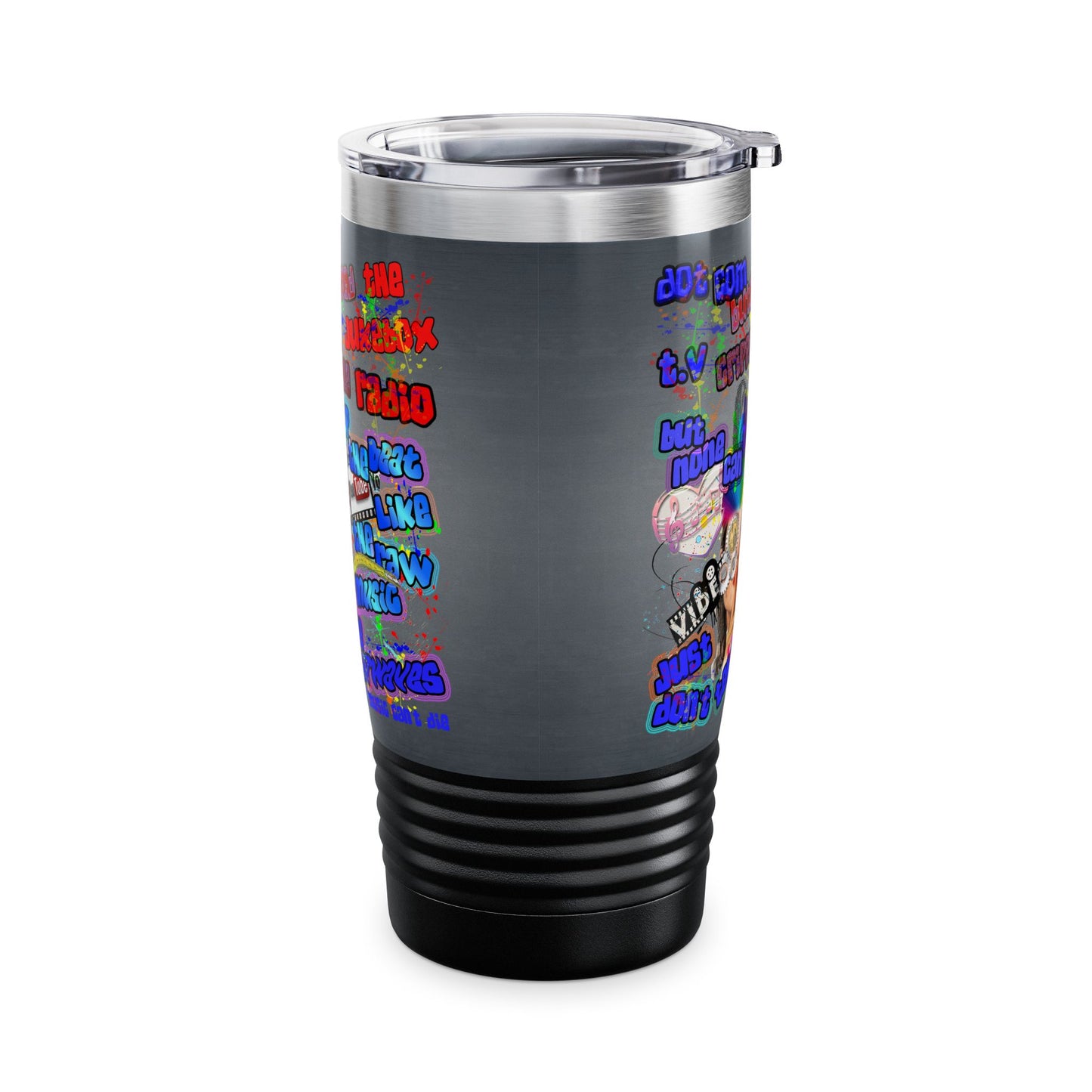 drop the beat - Ringneck Tumbler, 20oz  (grey-light grey)
