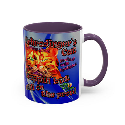 schrodinger's cat - Accent Mug (blue-white wave)