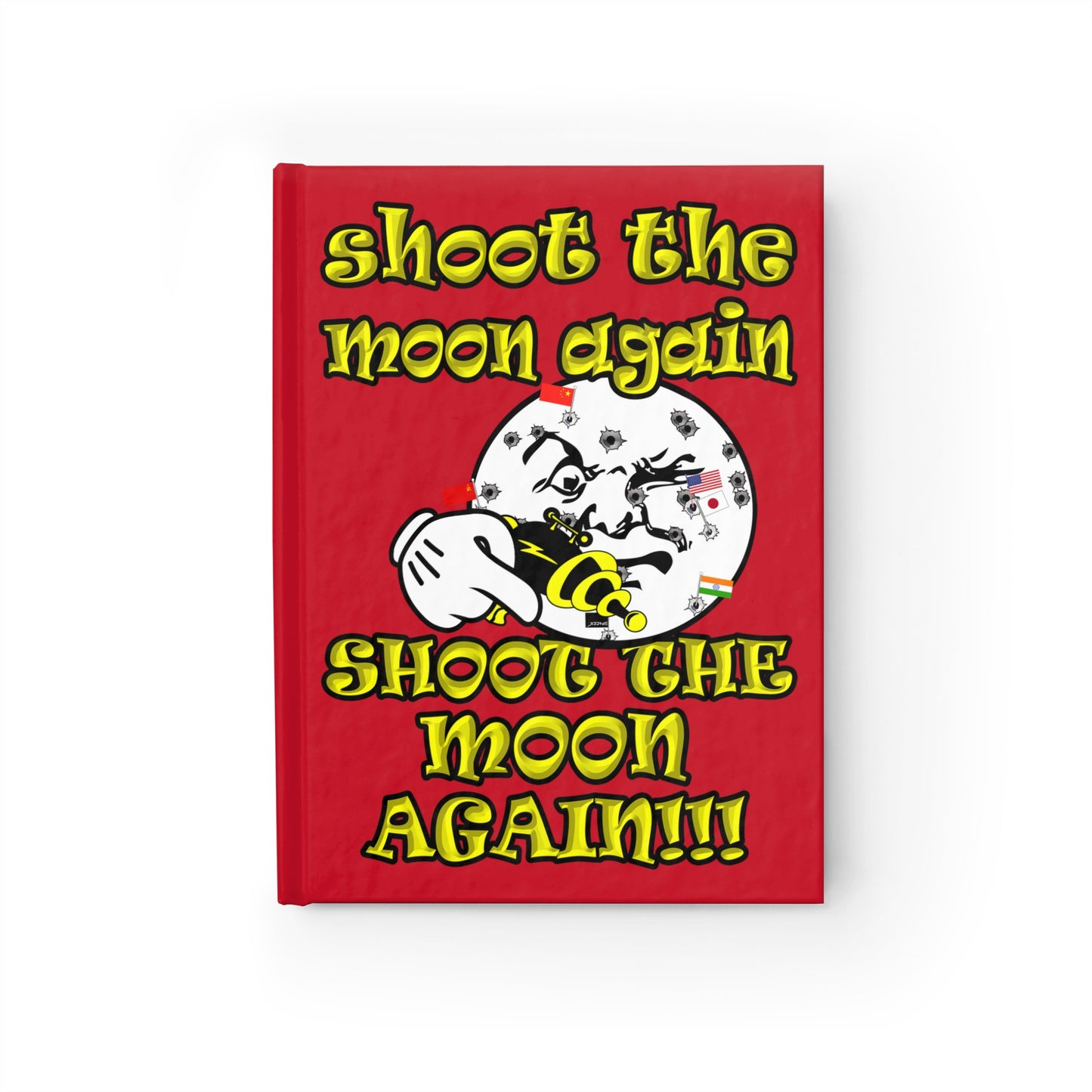 shoot the moon again - journal-lined (dark red)