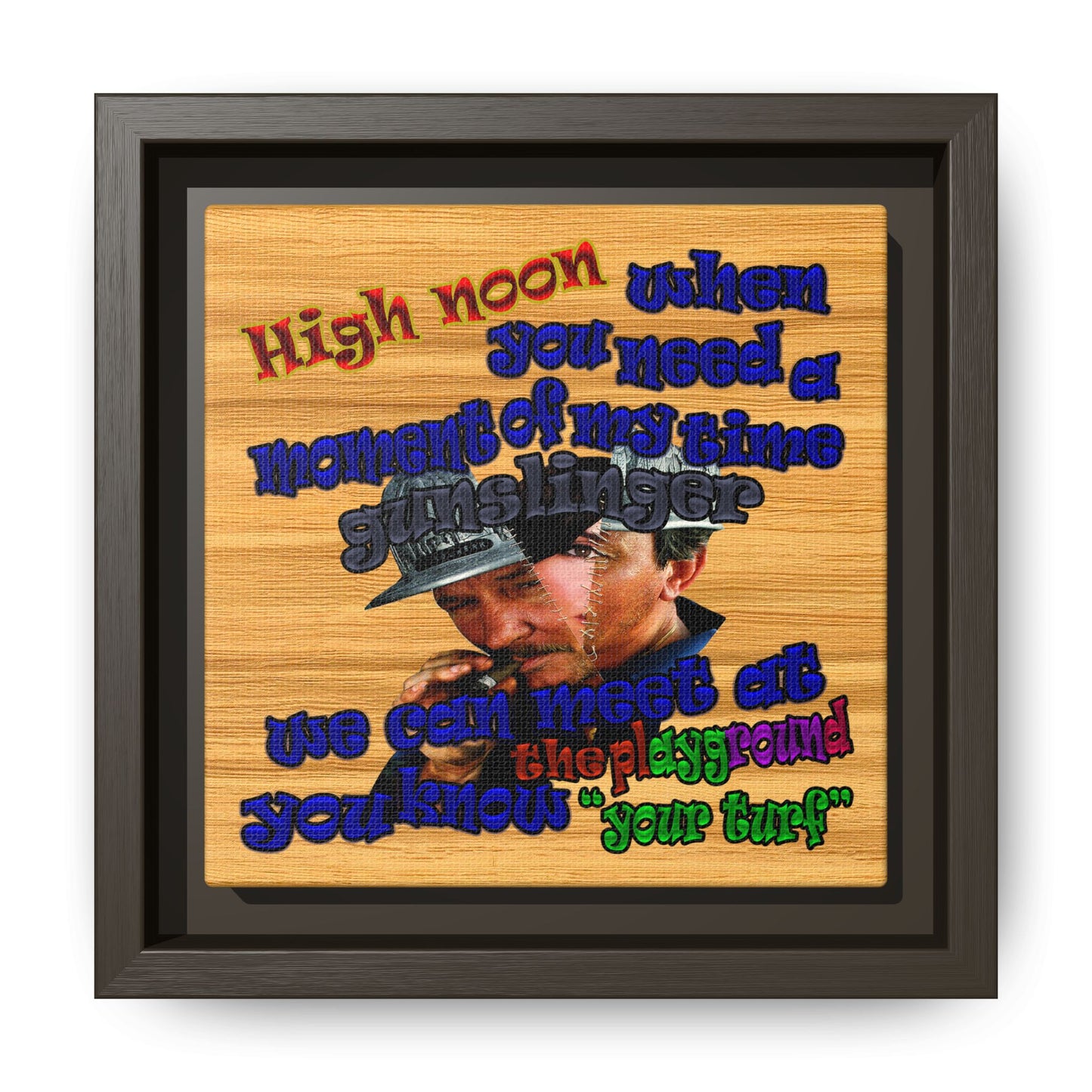 high noon - framed canvas art (butterscotch wood finish)