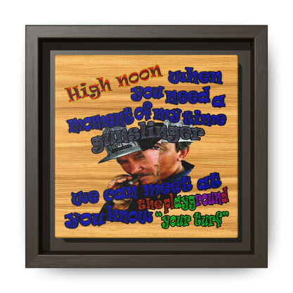 high noon - framed canvas art (butterscotch wood finish)