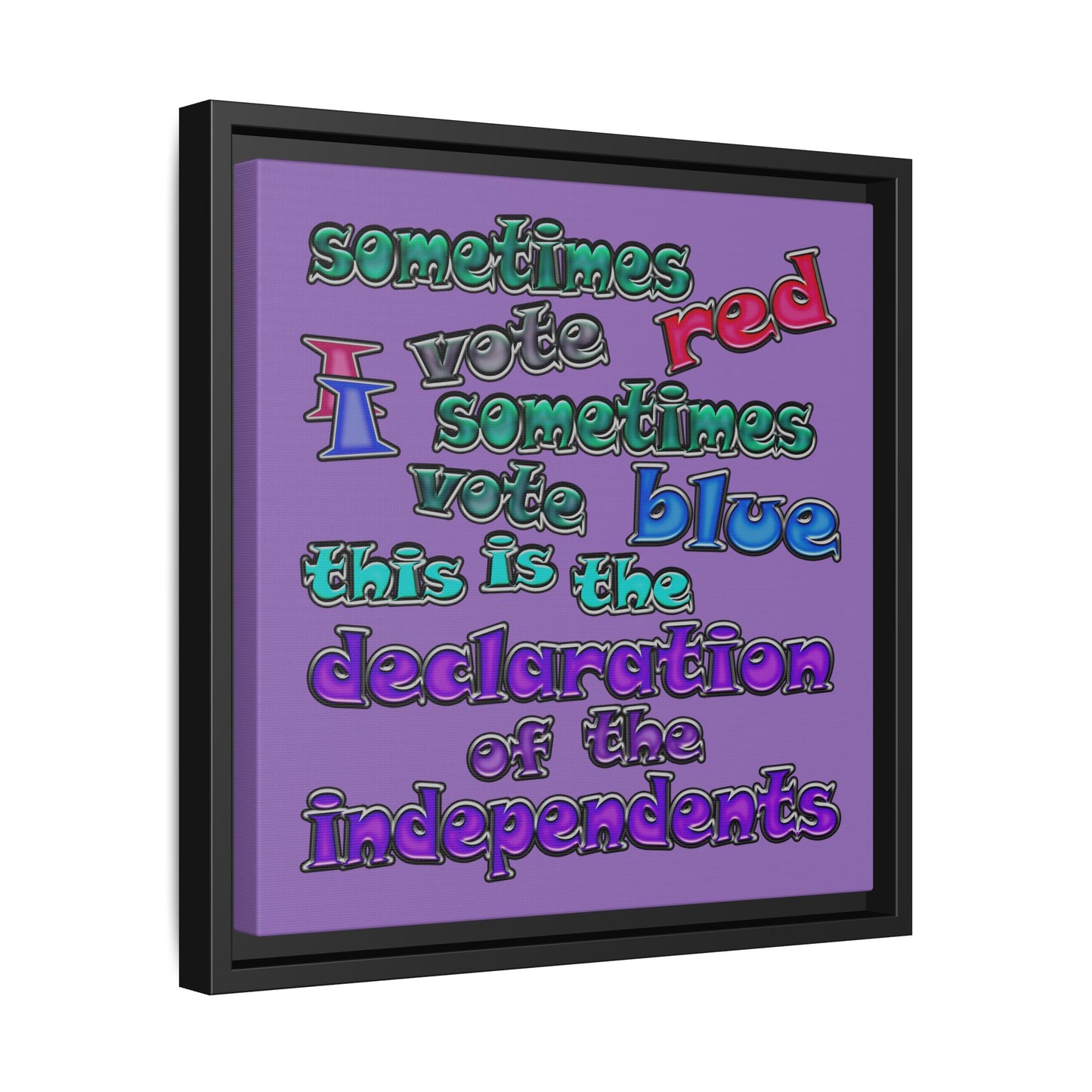 declaration of the independents - framed canvas art (light purple)