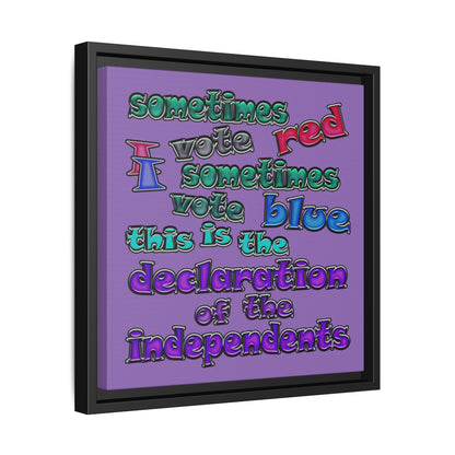 declaration of the independents - framed canvas art (light purple)
