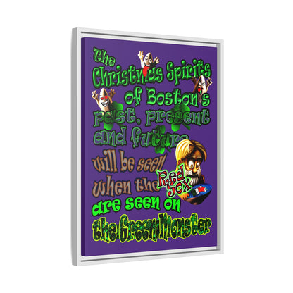 christmas spirits of boston - framed canvas art (purple)