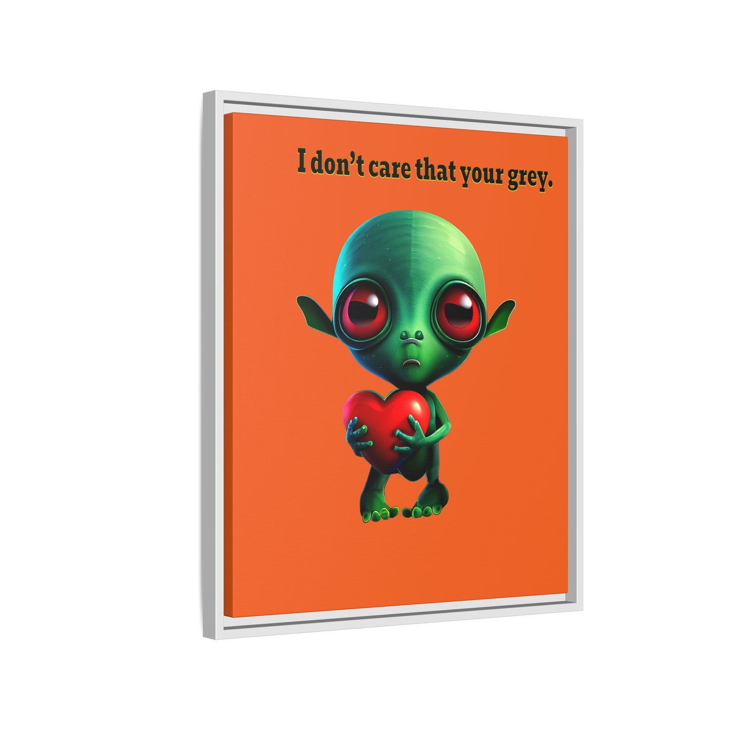 I don't care that your grey - framed canvas art (orange)