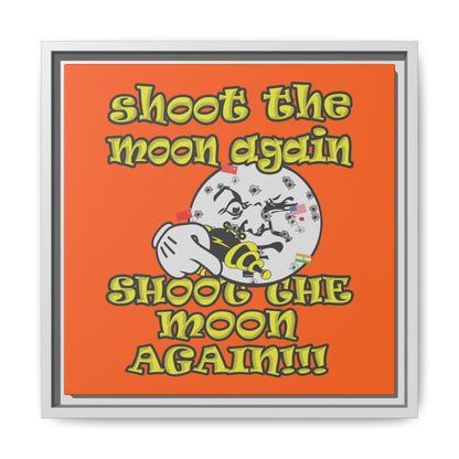 shoot the moon again - framed canvas art (orange)