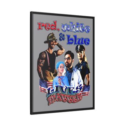 rw&b lives matter - framed canvas art (grey)