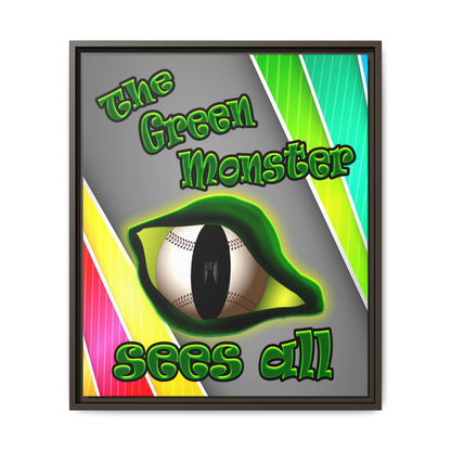 green monster - framed canvas art (rainbow split)