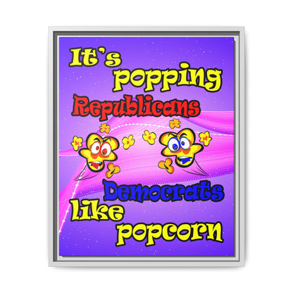 popping like popcorn - framed canvas art (purple-pink wave)