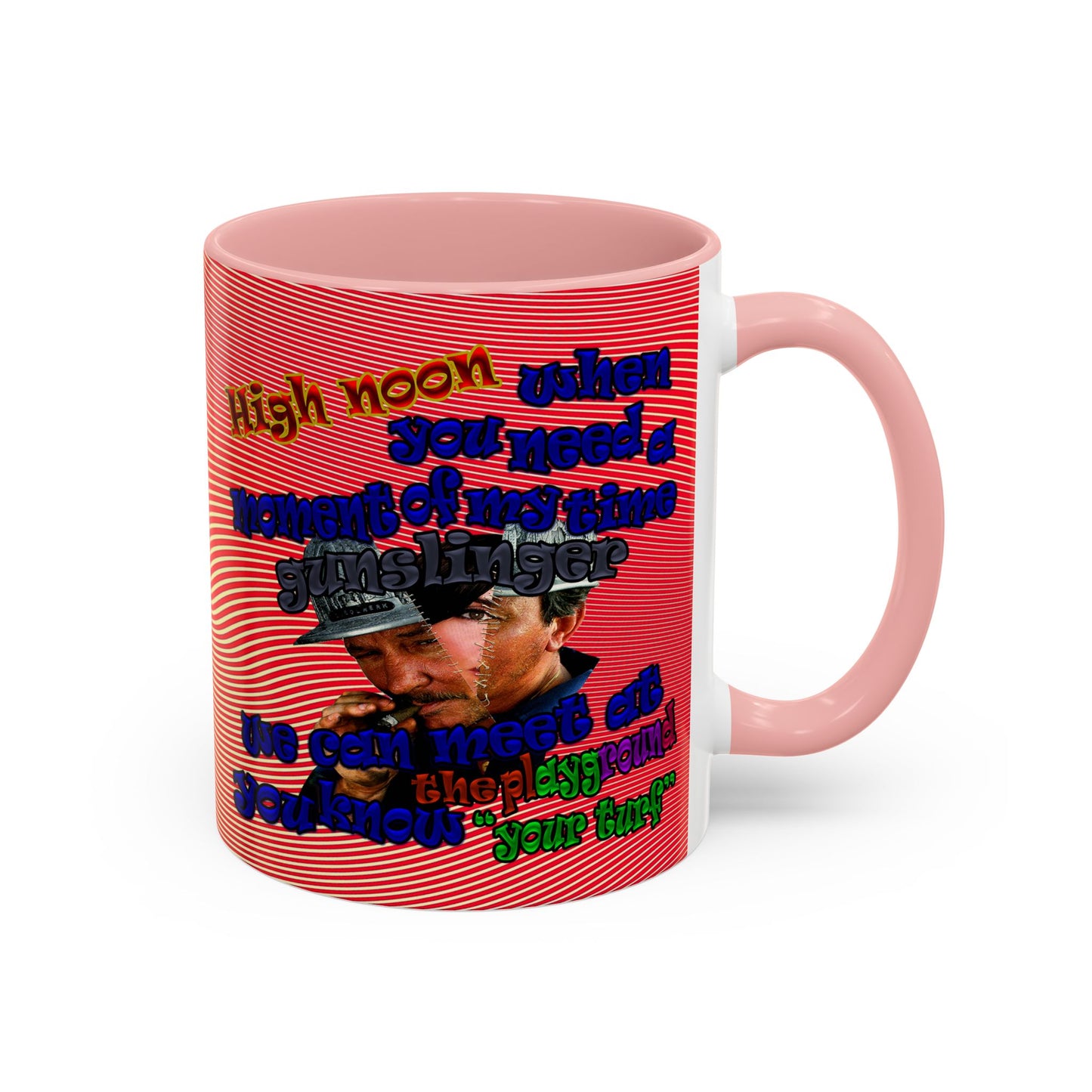 high noon - Accent Mug (yellow-orange wave)