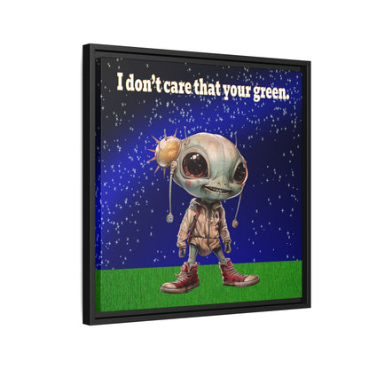 I don't care that your green - framed canvas art ('snoops' background)