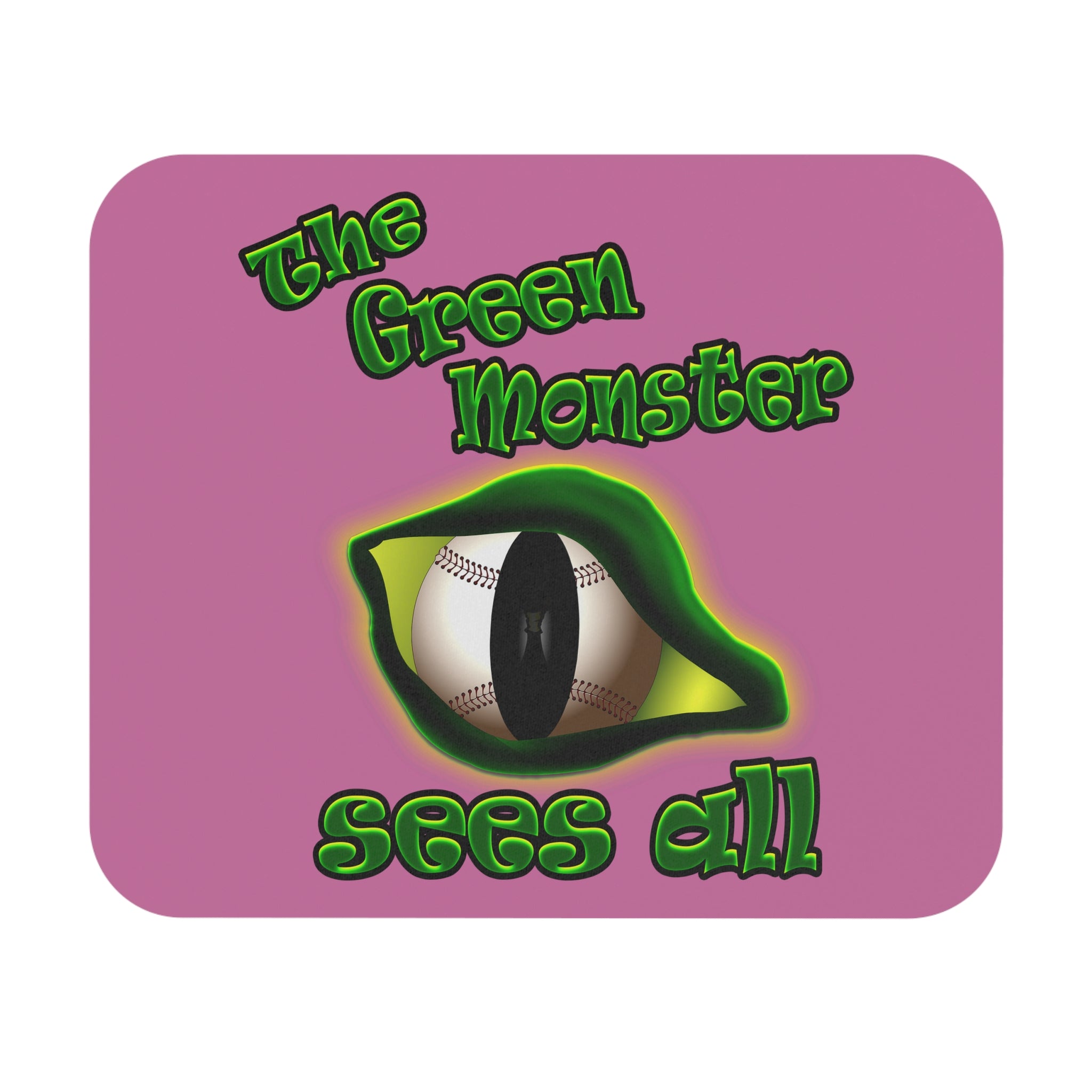green monster - Mouse Pad (Rectangle) (light pink)