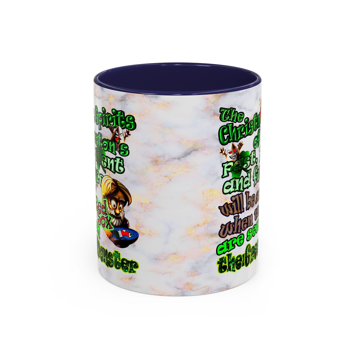 christmas spirits of boston - Accent Mug (white marble)
