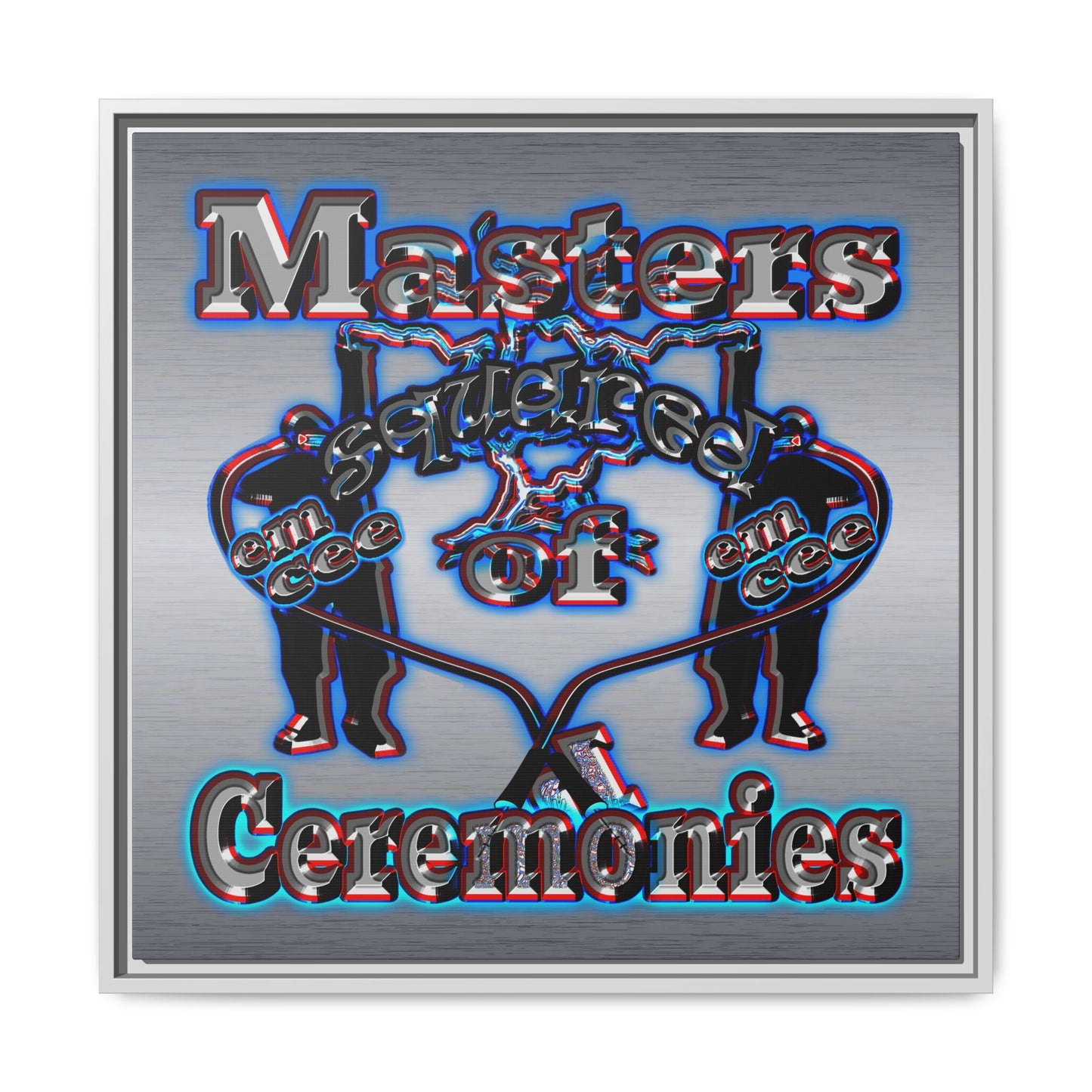 em cee squared - framed canvas art (brushed nickel)