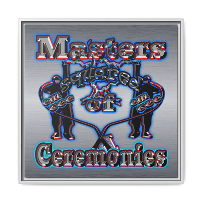 em cee squared - framed canvas art (brushed nickel)