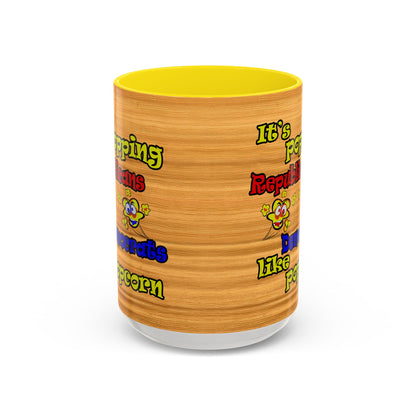 popping like popcorn - Accent Mug (butterscotch wood finish)