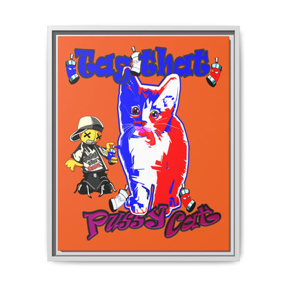 tag that - framed canvas art (orange)