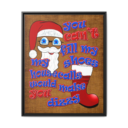 santa's shoes - framed canvas art (brown papyrus)