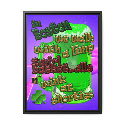 celtics logo - framed canvas art (purple-pink wave)