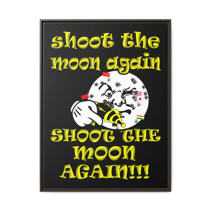 shoot the moon again - framed canvas art (black)