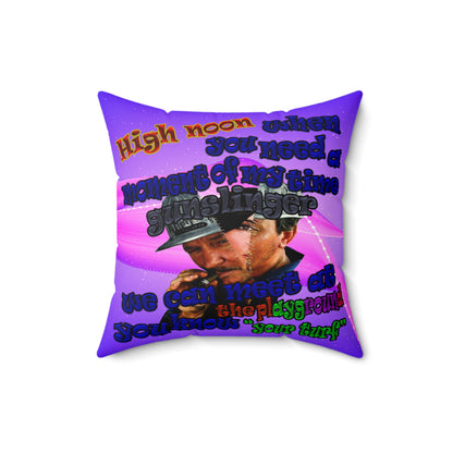 high noon - Faux Suede Square Pillow - (purple-pink wave)