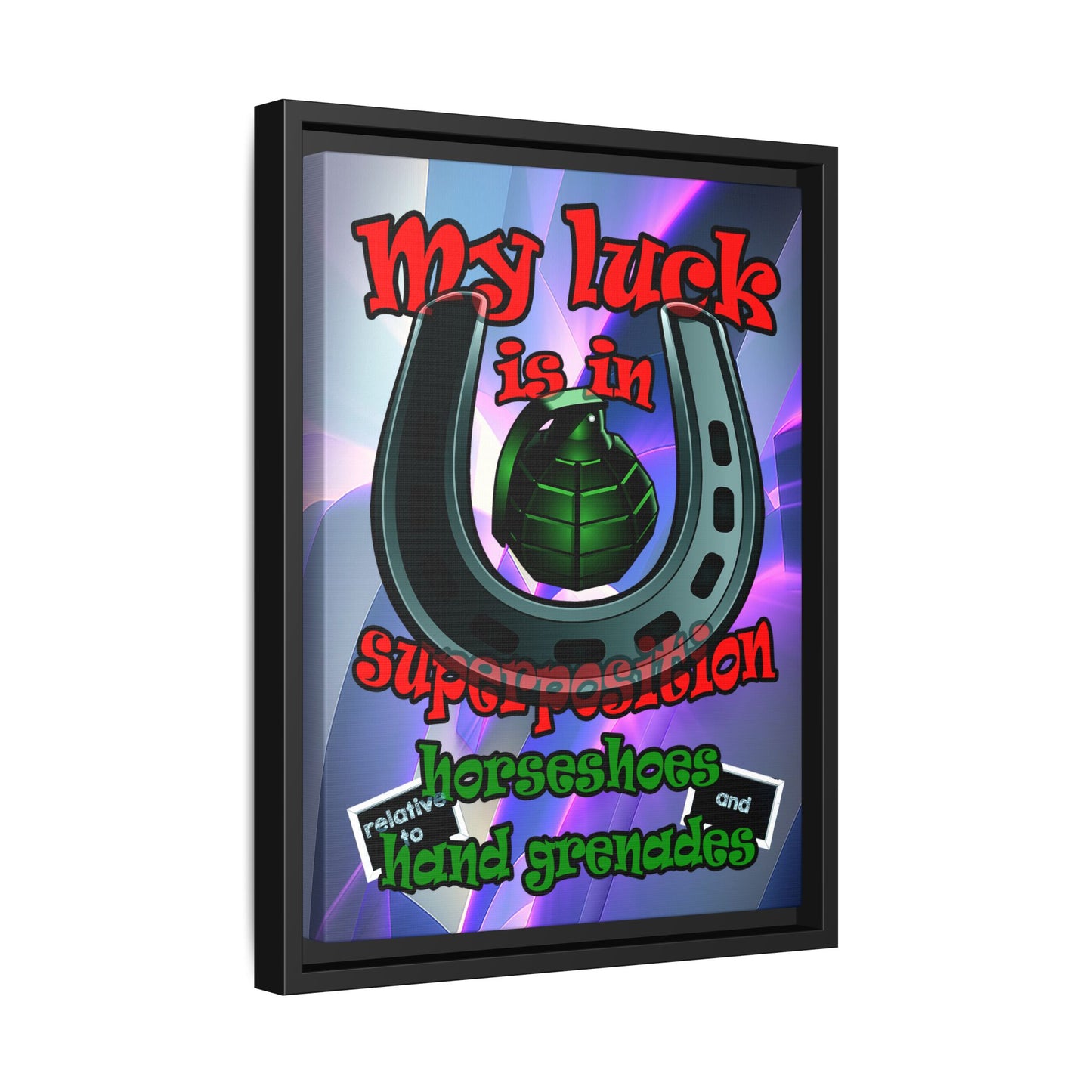 my luck - framed canvas art (grey-pink wave)